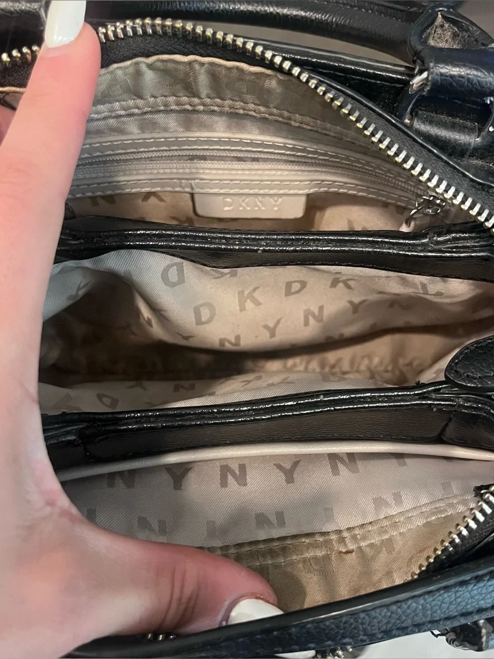 DKNY Bryant Park TZ Graffiti Print Crossbody Bag Art Strap Mini Zip Edgy Y2K
